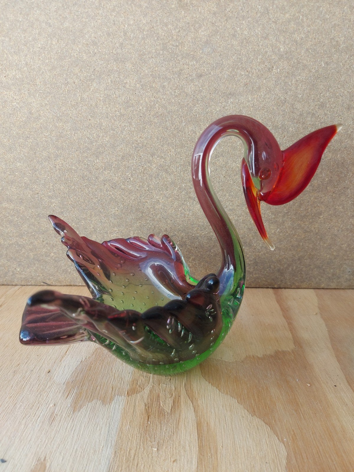 Glazen zwaan schaal - Murano stijl, Ophalen of Verzenden