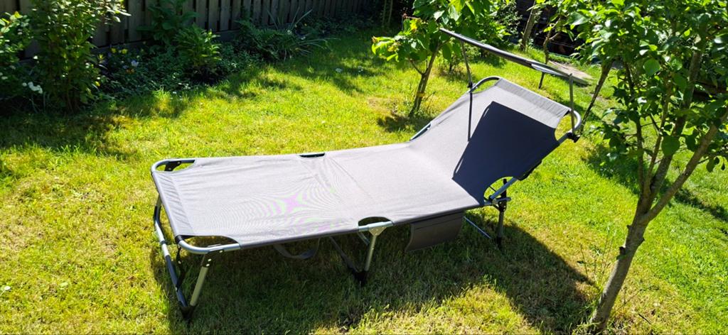 Antraciet ligbed met zonneklep, Ophalen, Nieuw, Aluminium