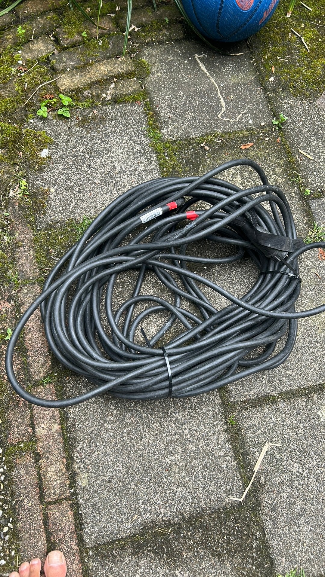 Stevige verlengkabel met CEE stekker en contrastekker, Ophalen of Verzenden, Gebruikt, Kabel of Snoer