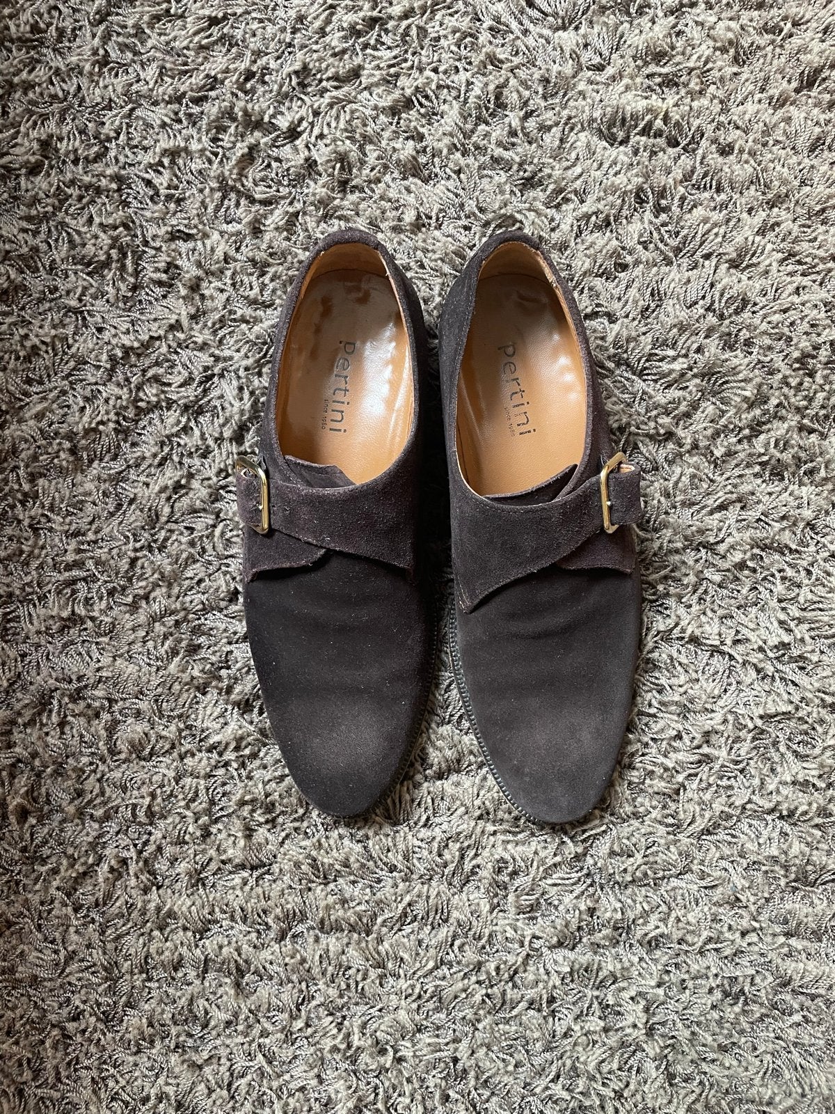 Pertini suède gespschoenen - Maat 39.5, Kleding | Dames, Ophalen of Verzenden, Gedragen, Bruin, Schoenen met lage hakken