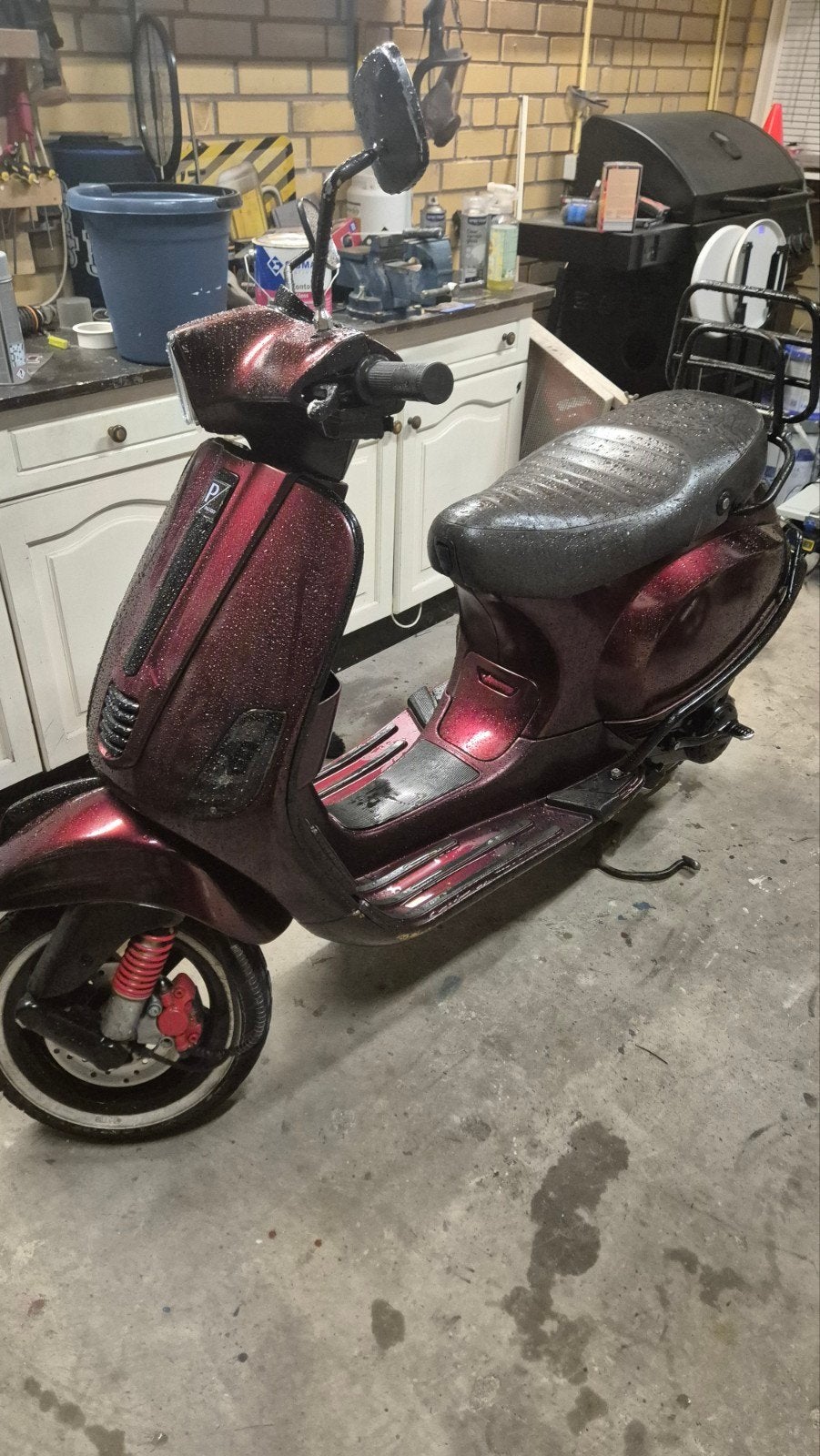 Vespa S50 4t 4v uit 2008 - Burgundy Red met Malossi vario, Fietsen en Brommers, Scooters | Vespa, Ophalen, Gebruikt, Maximaal 45 km/u