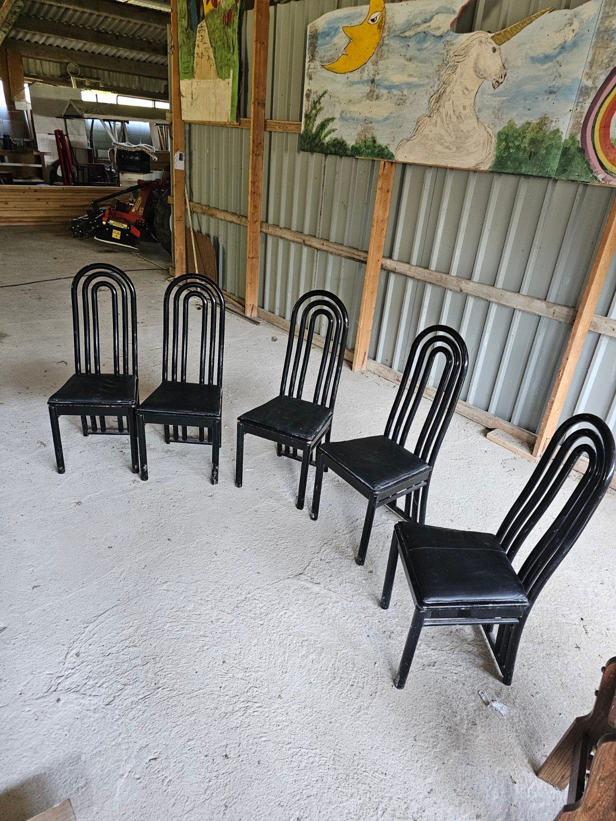 Eetkamerstoelen essen stoelen vijf 5 stuks, Ophalen, Gebruikt, Zwart, Vijf, Zes of meer stoelen