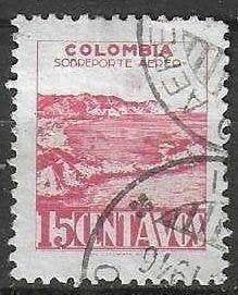 Colombia 1945 - Yvert 143PA - Baai van Santa-Maria (ST), Verzenden, Gestempeld, Zuid-Amerika