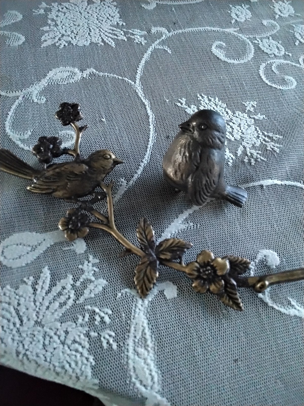 Bronzen tak en vogel, Ophalen of Verzenden, Brons
