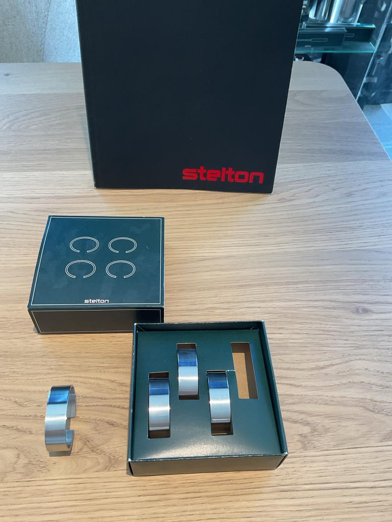 Stelton Servetringen RVS - Set van 4, Ophalen, Overige typen, Metaal, Overige merken