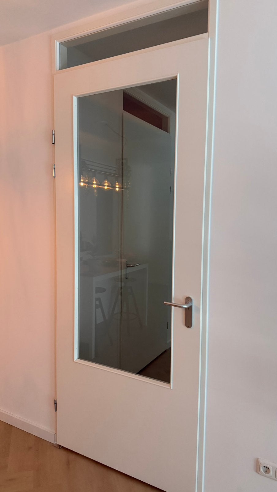Glazen Opdekdeur 93 x 231, Doe-het-zelf en Verbouw, Ophalen, Gebruikt, 80 tot 100 cm, 215 cm of meer