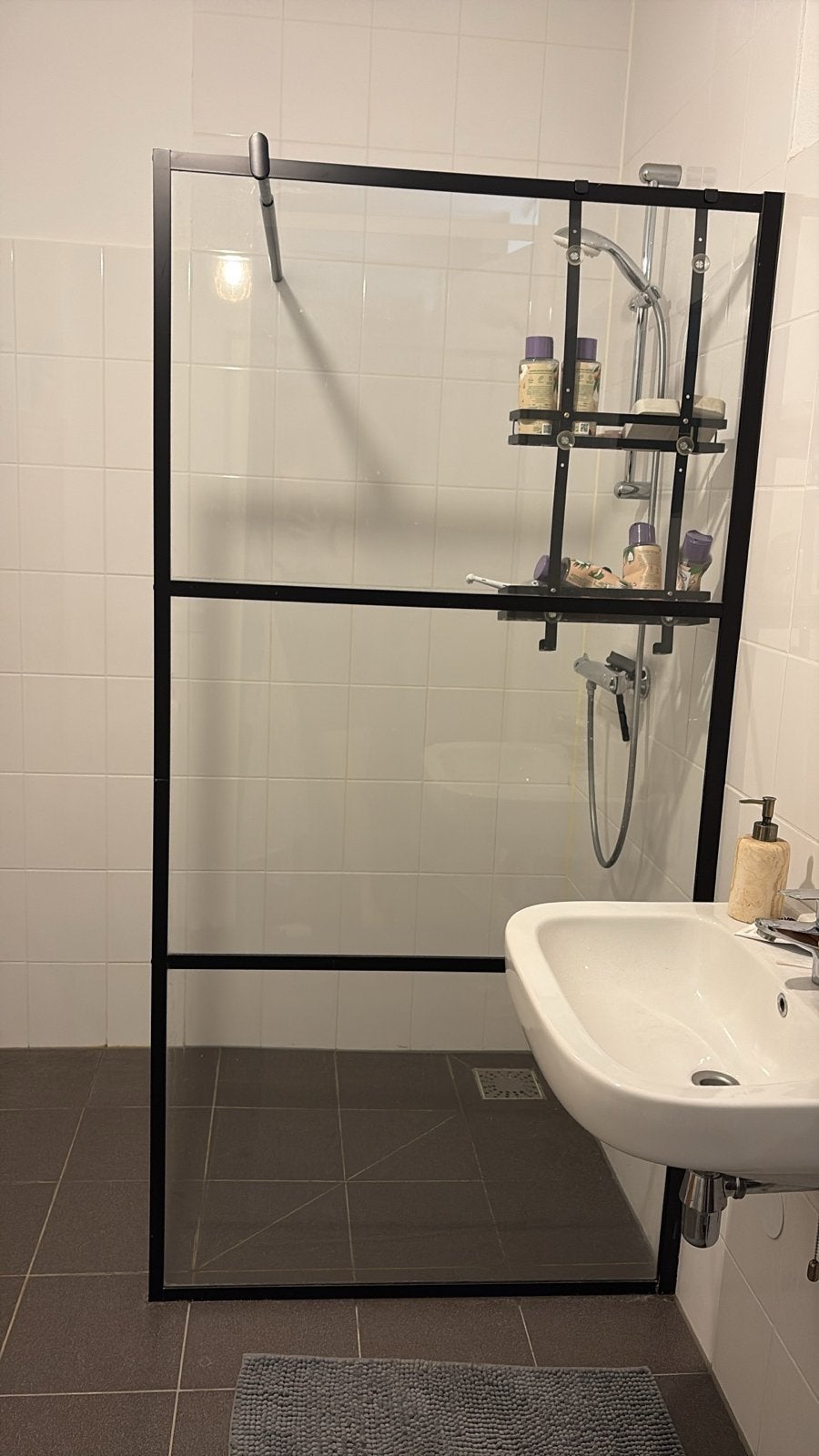 Moderne Douchewand met Zwart Frame - Zo goed als nieuw, Ophalen, Zo goed als nieuw, Glas, Douche
