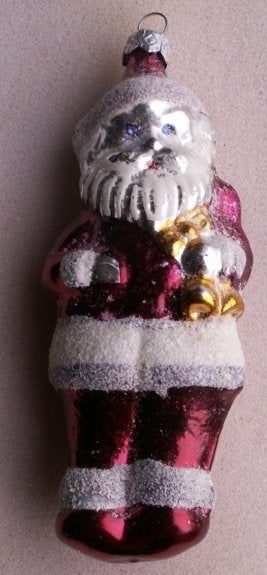 Oude vintage kerstbal motief Kerstman, Ophalen of Verzenden, Zo goed als nieuw
