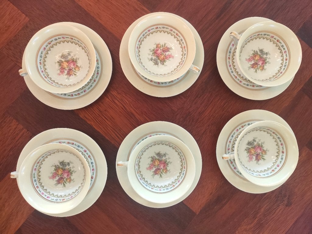 Vintage kop/schotel Raynaud & C Limoges 6x, Ophalen of Verzenden