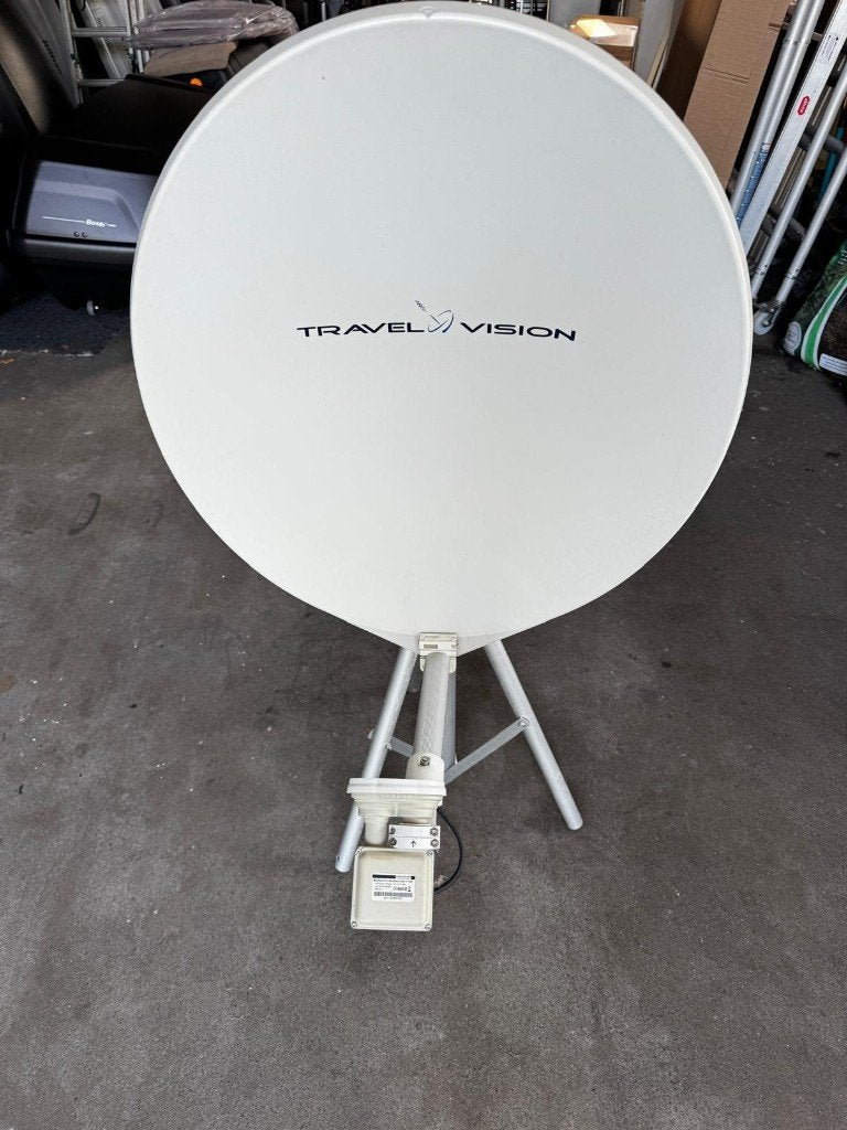 Travel Vision R6 Duo schotelantenne met statief, Audio, Tv en Foto, Schotelantennes, Ophalen, Gebruikt, (Schotel)antenne, Overige merken