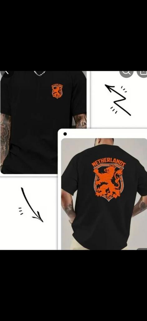 Nederlands Elftal Voetbalshirt - Zwart met Oranje Leeuw, Kleding | Heren, Onbekend, Zwart, Nieuw, Overige maten