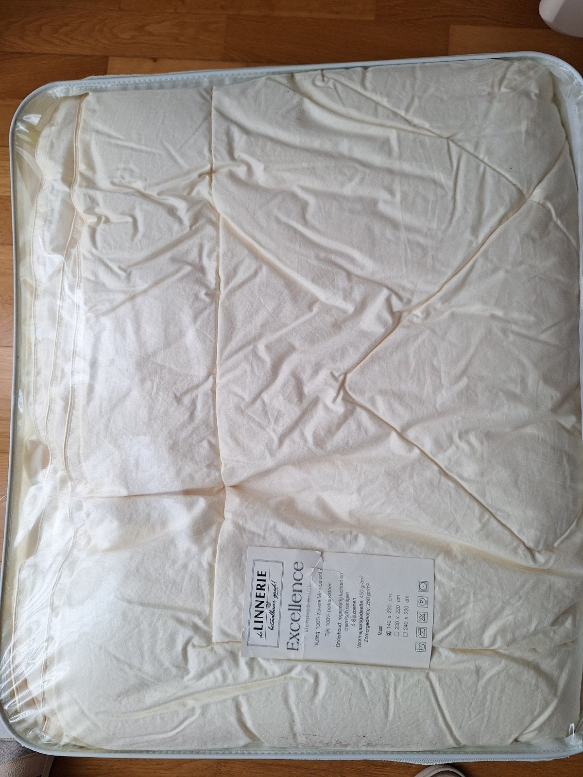 1 pers.texeler merinos wol  4 seizoenen dekbed 140x220, Ophalen, Wit, Tweepersoons, Deken of Dekbed