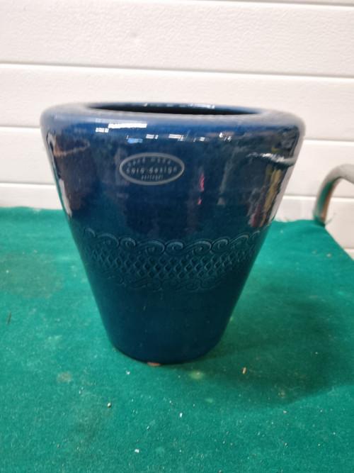 bloempot blauw cara disign hand gemaakt, Ophalen of Verzenden, 'T Olde Gre-j, Info@toldegrej.nl, Endepoelstraat 20f Didam