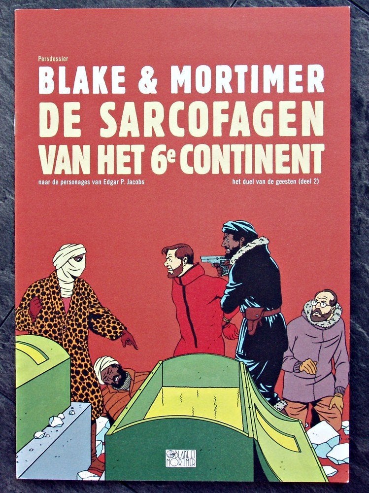 2X Persdossier Blake en Mortimer - Sarcofagen 6e Continent, Verzamelen, Verzenden, Overige figuren, Zo goed als nieuw, Overige typen