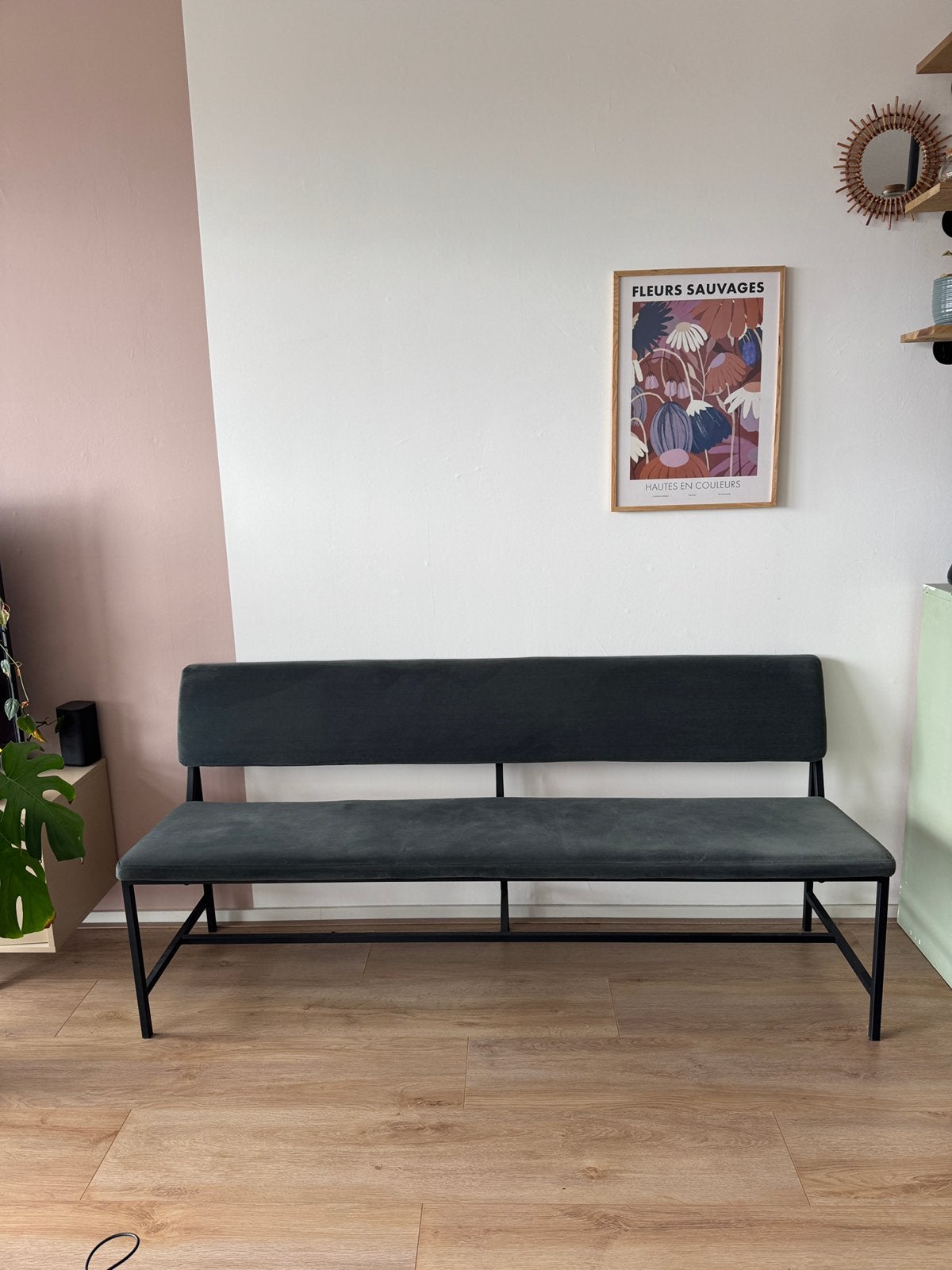 Bank voor aan de eettafel (Loods5) Turtlegreen, Huis en Inrichting, Tafels | Eettafels, Ophalen, Zo goed als nieuw, Rechthoekig
