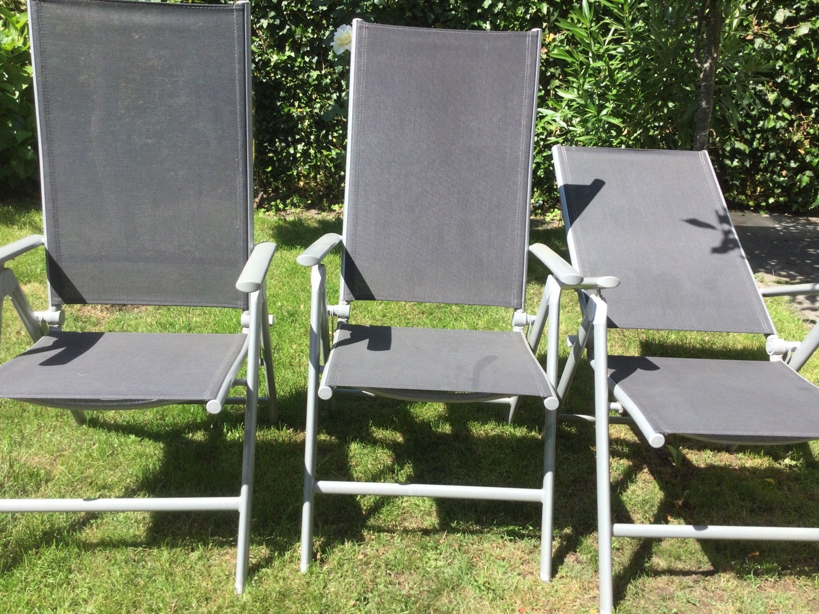 Tuinstoelen 6 stuk verstelbaar, Caravans en Kamperen, Ophalen, Zo goed als nieuw