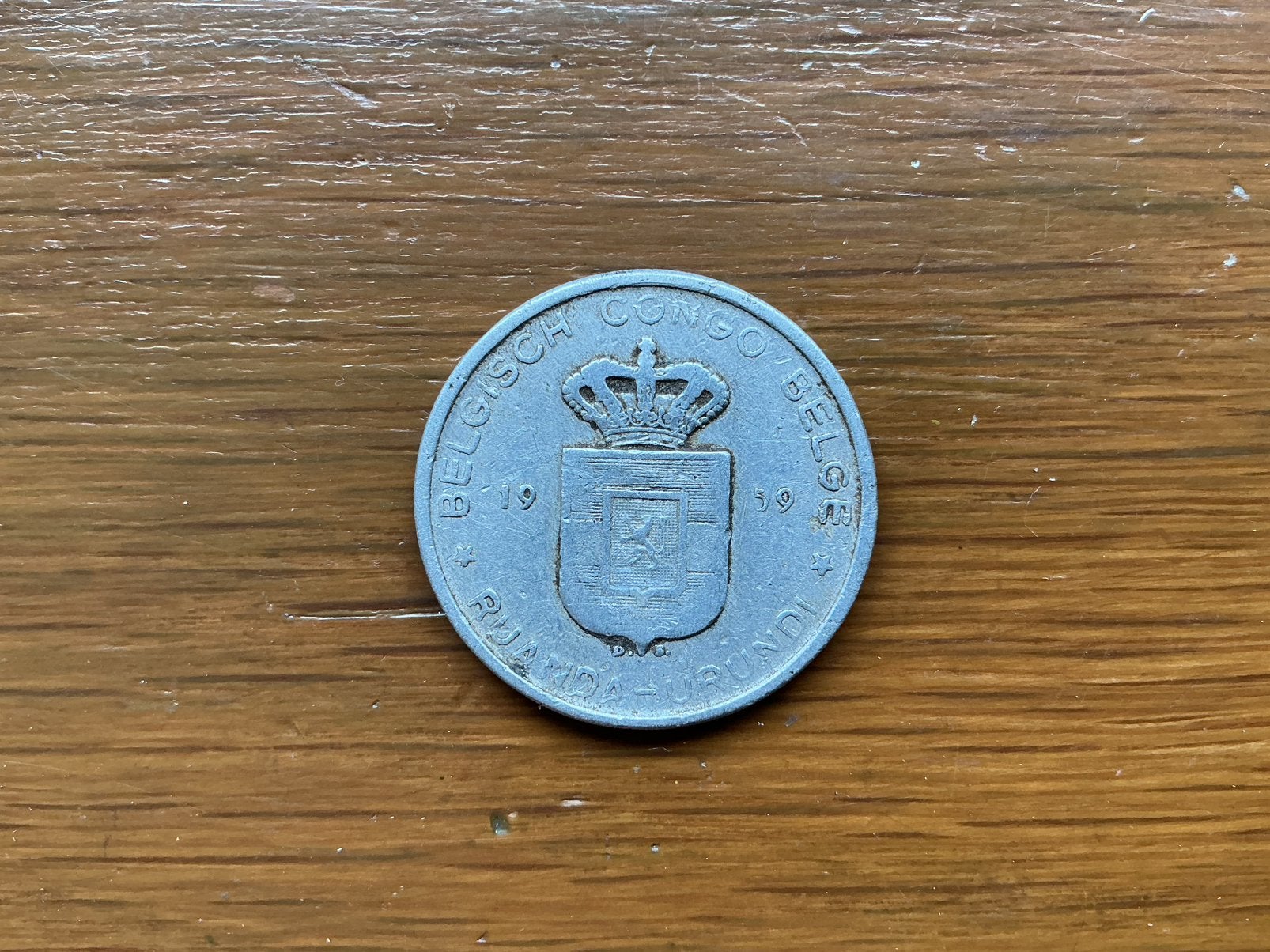 Munt Belgisch Congo 5 franc 1959, Postzegels en Munten, Ophalen of Verzenden, Overige landen