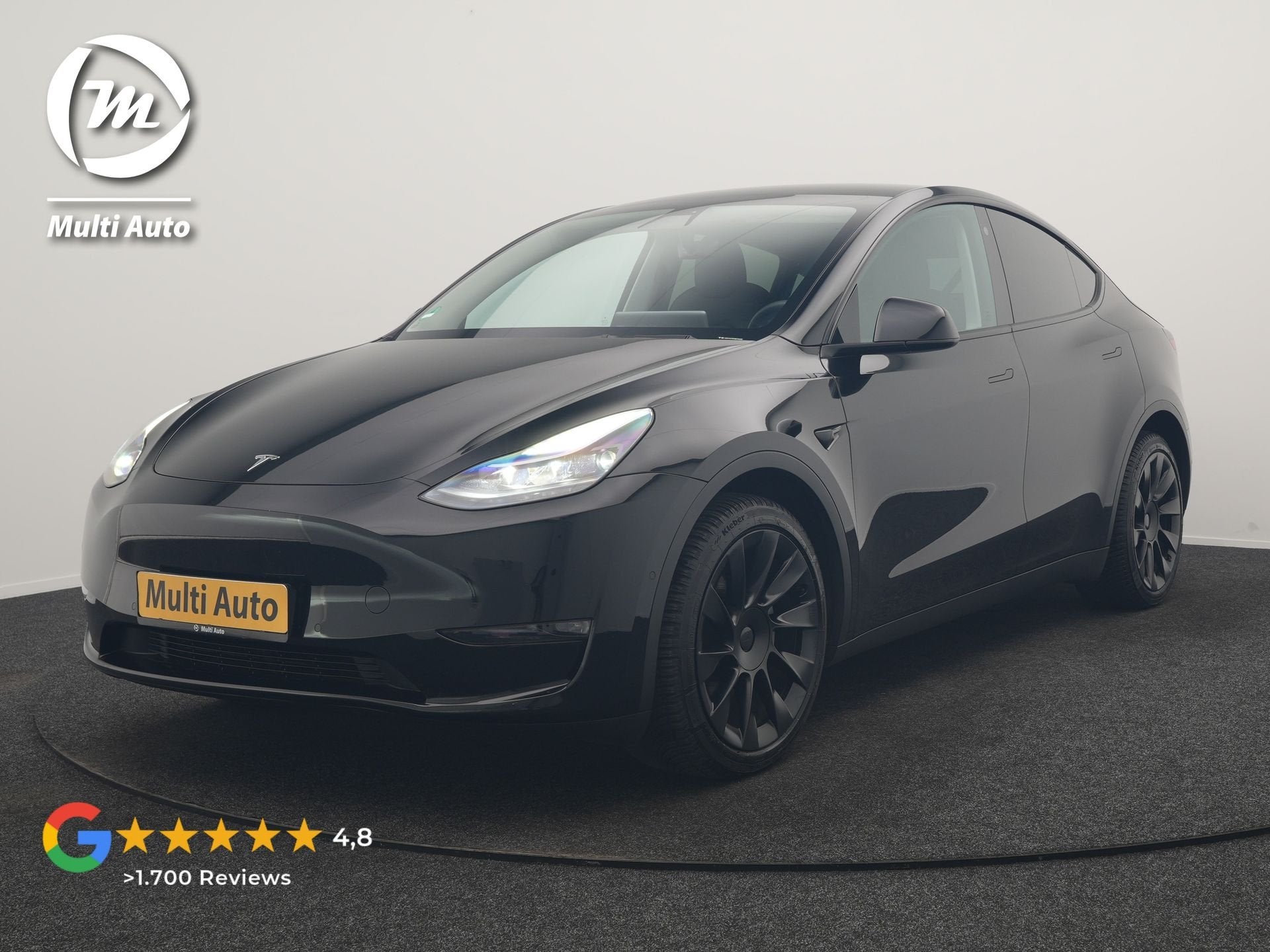 Tesla Model Y Dual Motor Long Range AWD 441 pk | Trekhaak Af, Auto's, Automaat, Gebruikt, Zwart, Zwart