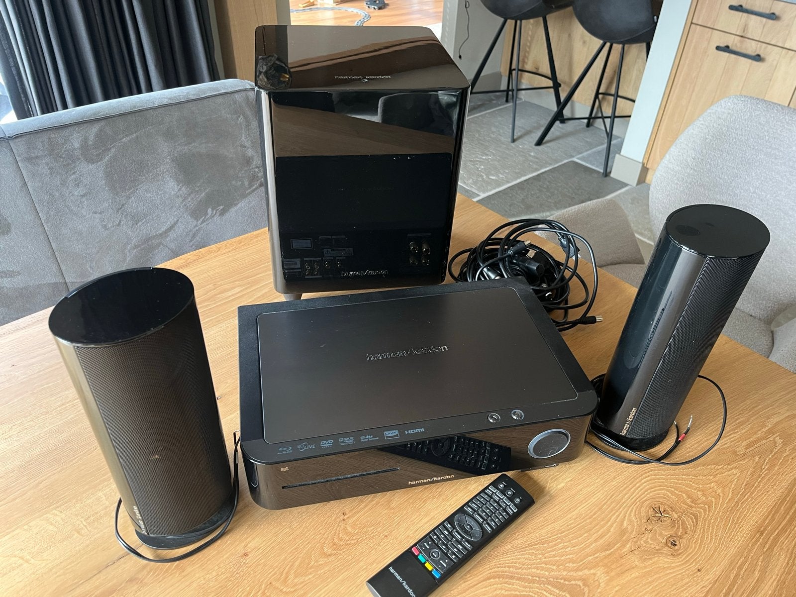 Harman/Kardon HKTS200SUB Home Cinema Set, Gebruikt, 2.1-systeem, 70 watt of meer, Dvd-speler