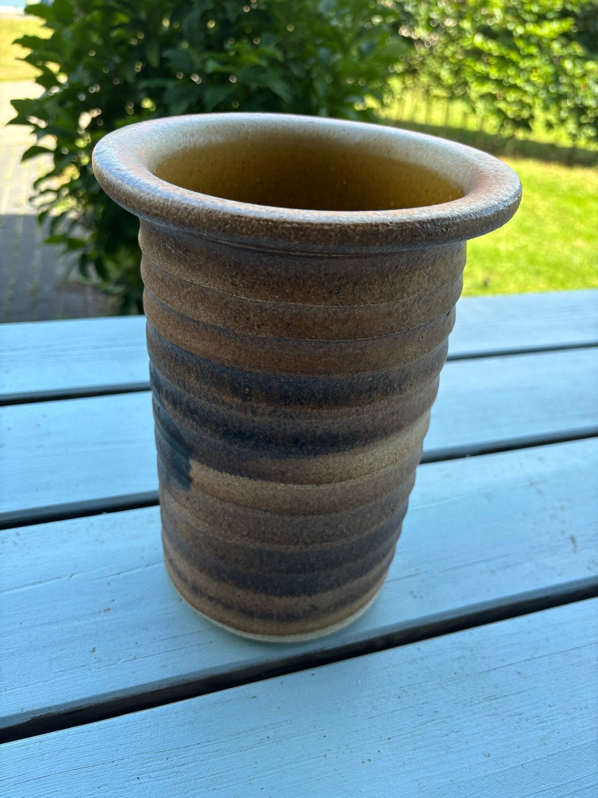 Vintage keramische vaas - Aardetinten, Ophalen of Verzenden