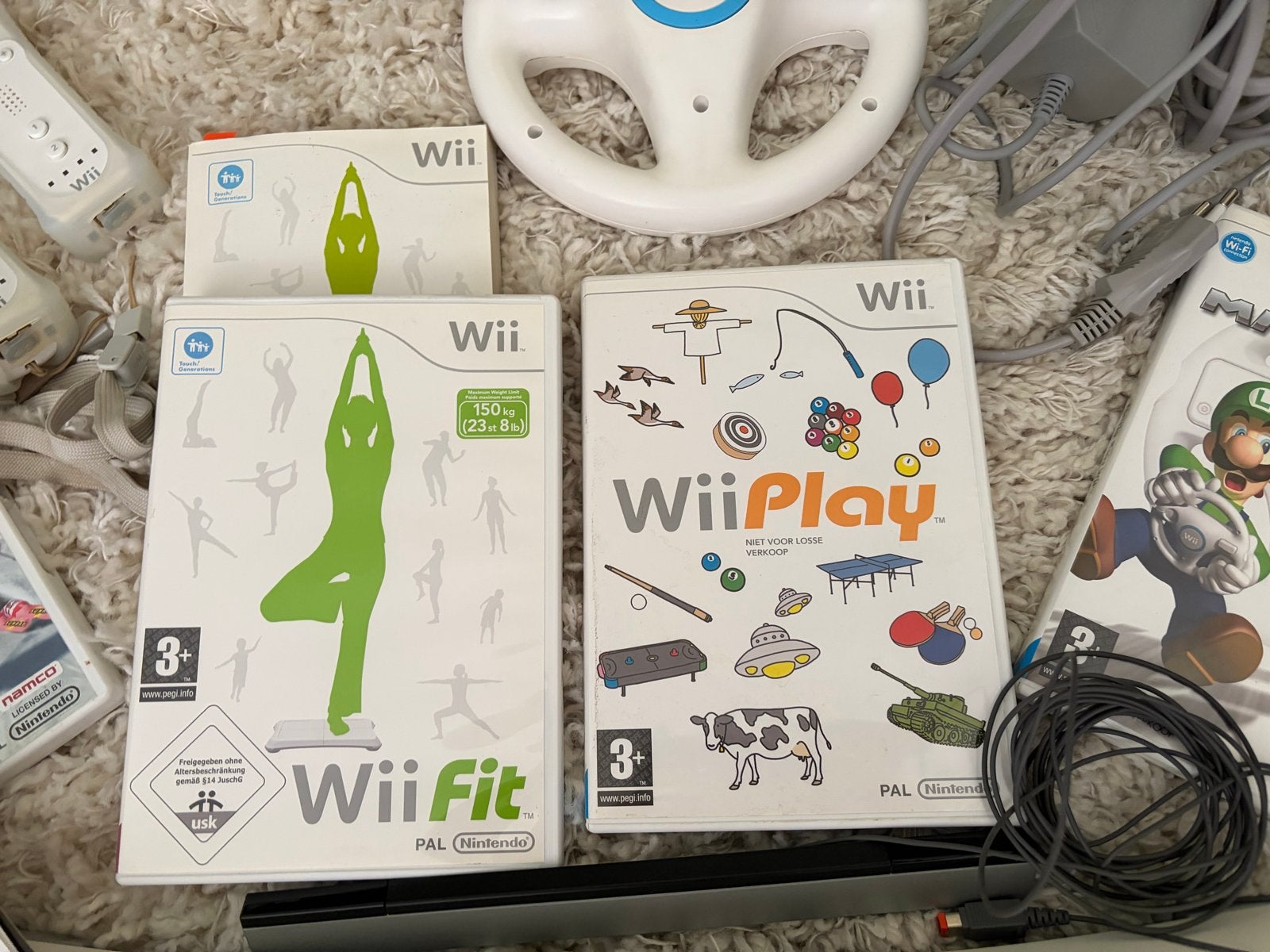 Wii Console Bundel met 2 controllers, Balance Board en games, Ophalen, Gebruikt, Met 2 controllers, Met games