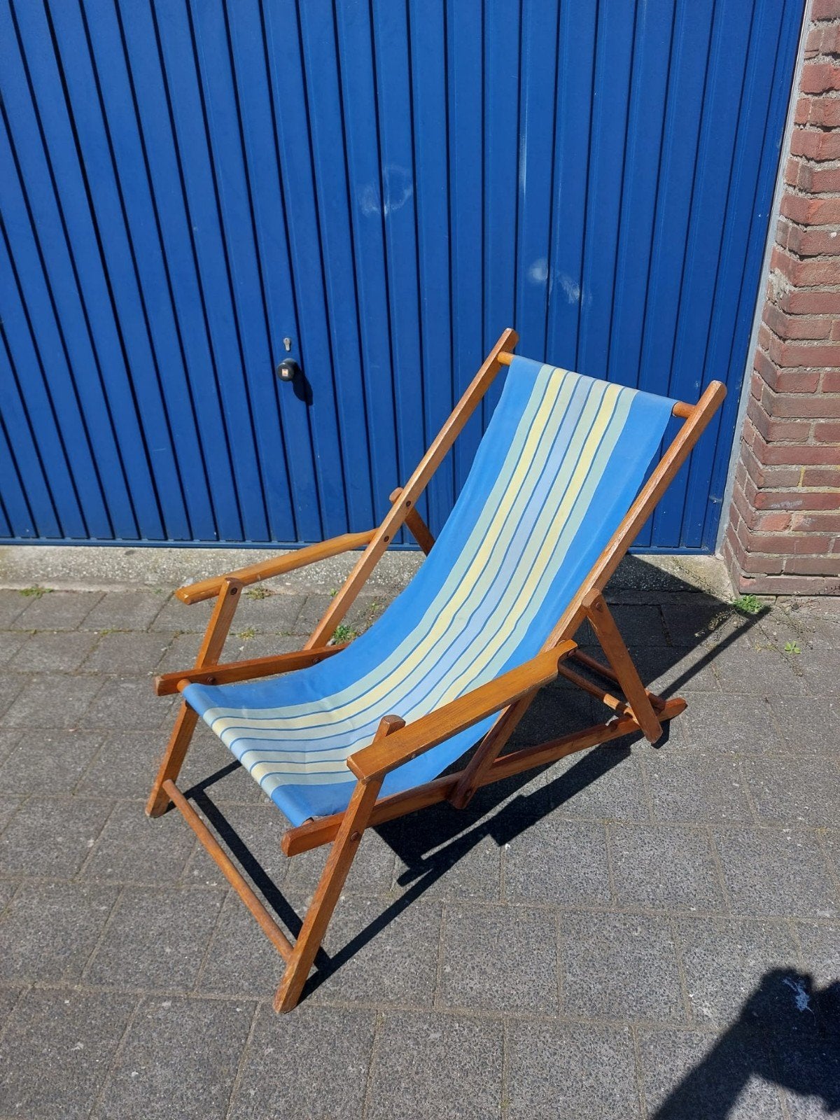 Leuke vintage strandstoel Inklapbaar & lichtgewicht, Ophalen, Gebruikt, Inklapbaar