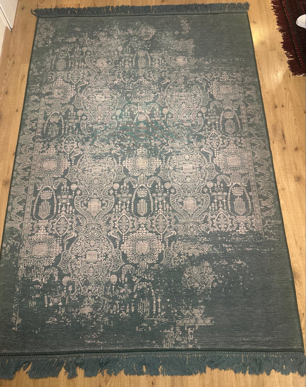 Mabel Vloerkleed Groen/Beige 160x230 cm - Zo goed als nieuw, Huis en Inrichting, 150 tot 200 cm, 200 cm of meer, Ophalen of Verzenden