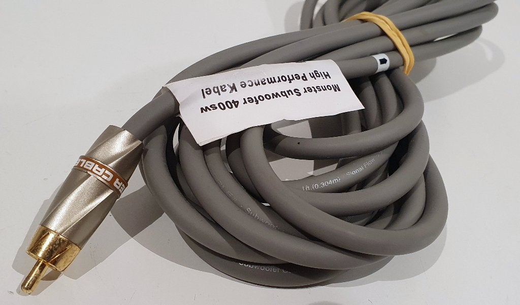 Subwooferkabel (RCA) Monster 400SW High Performance (5 m), S, Ophalen of Verzenden, S, S