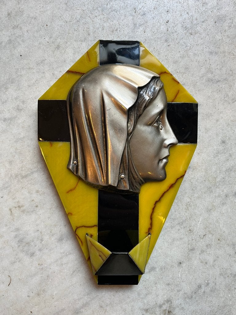 Art deco celluloid wijwatervat, gemerkt Birembaux, Antiek en Kunst, Ophalen of Verzenden