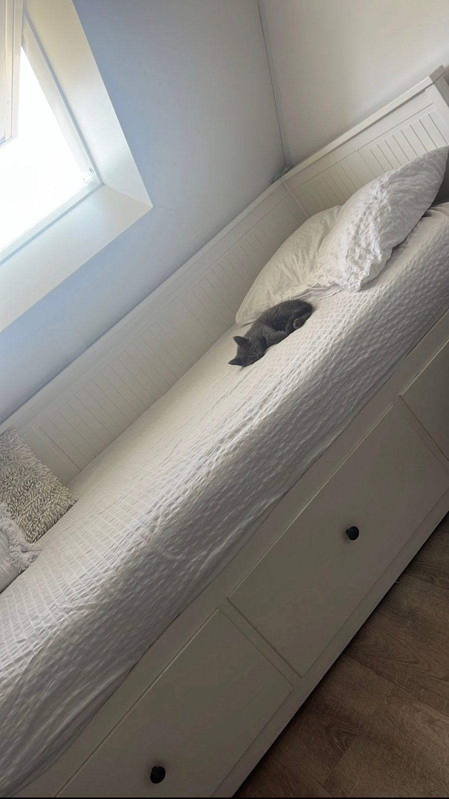 IKEA HEMNES bed, Ophalen, Eenpersoons, Wit, Zo goed als nieuw