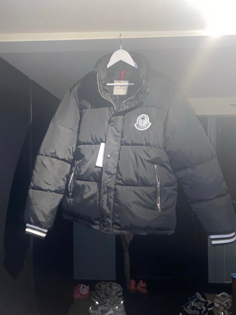 Moncler x Palm Angels Jas Maat M, Kleding | Heren, Ophalen of Verzenden, Zo goed als nieuw, Maat 48/50 (M), Zwart