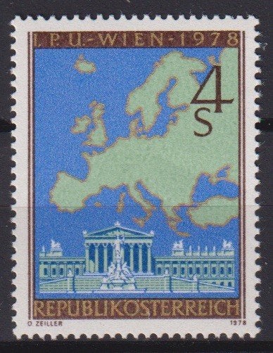 Oostenrijk 1978 EUROPA Wenen UPU Communicatie, Verzenden, Postfris, Plaats of Gebouw