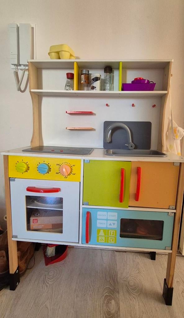 Houten speelkeuken met accesoires, Ophalen, Gebruikt, Hout, Speelkeuken