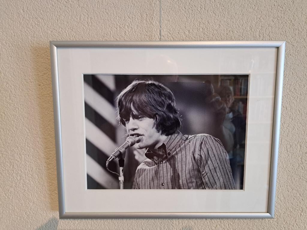 Foto's Rolling Stones , ingelijst in passe partout, Minder dan 50 cm, Ophalen of Verzenden, Zo goed als nieuw, Foto of Poster