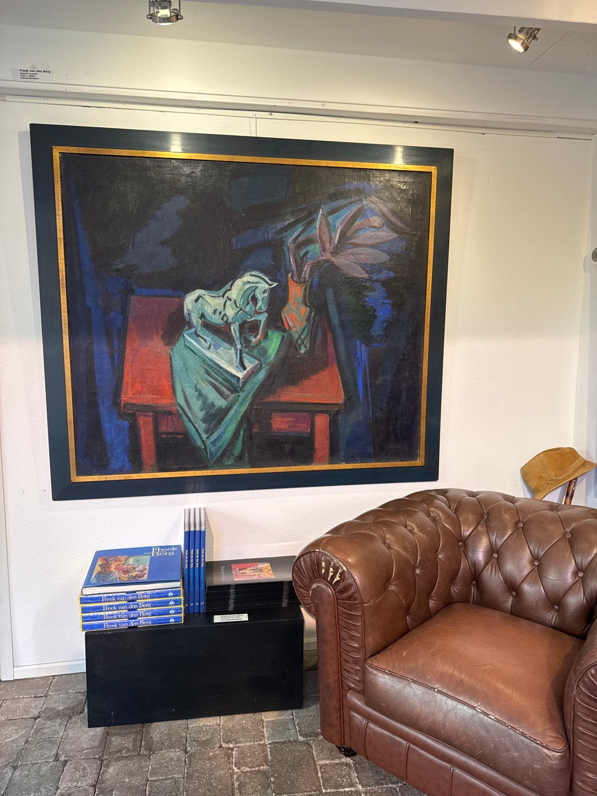 Freek van den Berg olieverf schilderijen en zoon   Roland, Antiek en Kunst, Doek, Portret of Personen, Expressionistisch, Ophalen of Verzenden