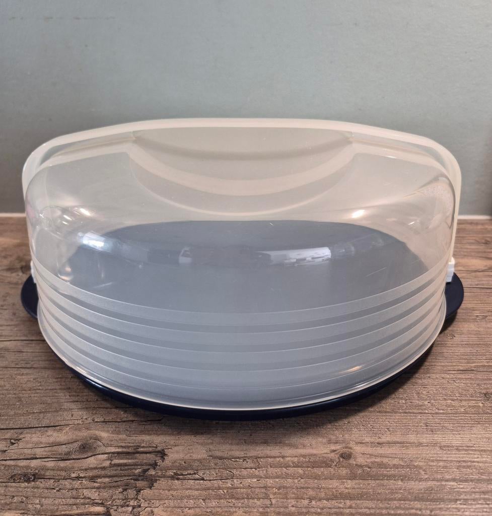 Tupperware taartdoos, Ophalen of Verzenden, Zo goed als nieuw, Blauw, Schaal