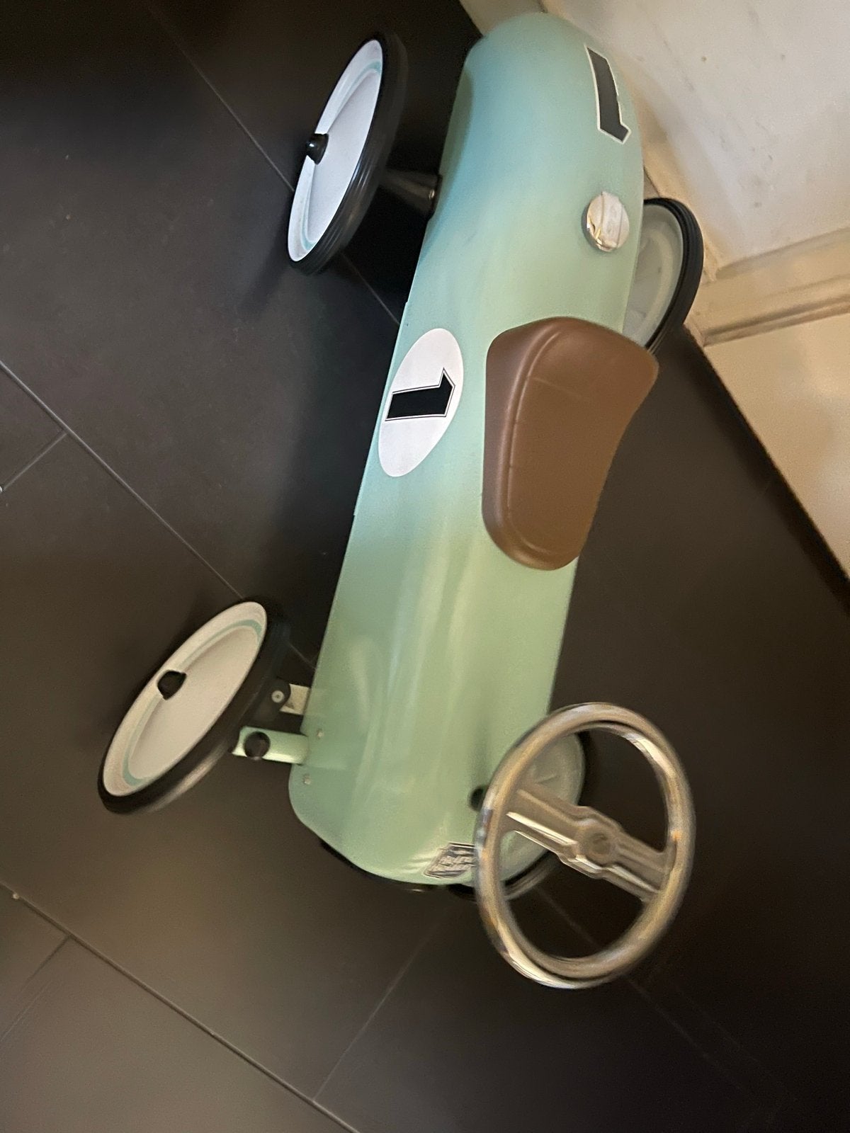 Vintage Groene Loopauto voor Kinderen, Ophalen, Zo goed als nieuw
