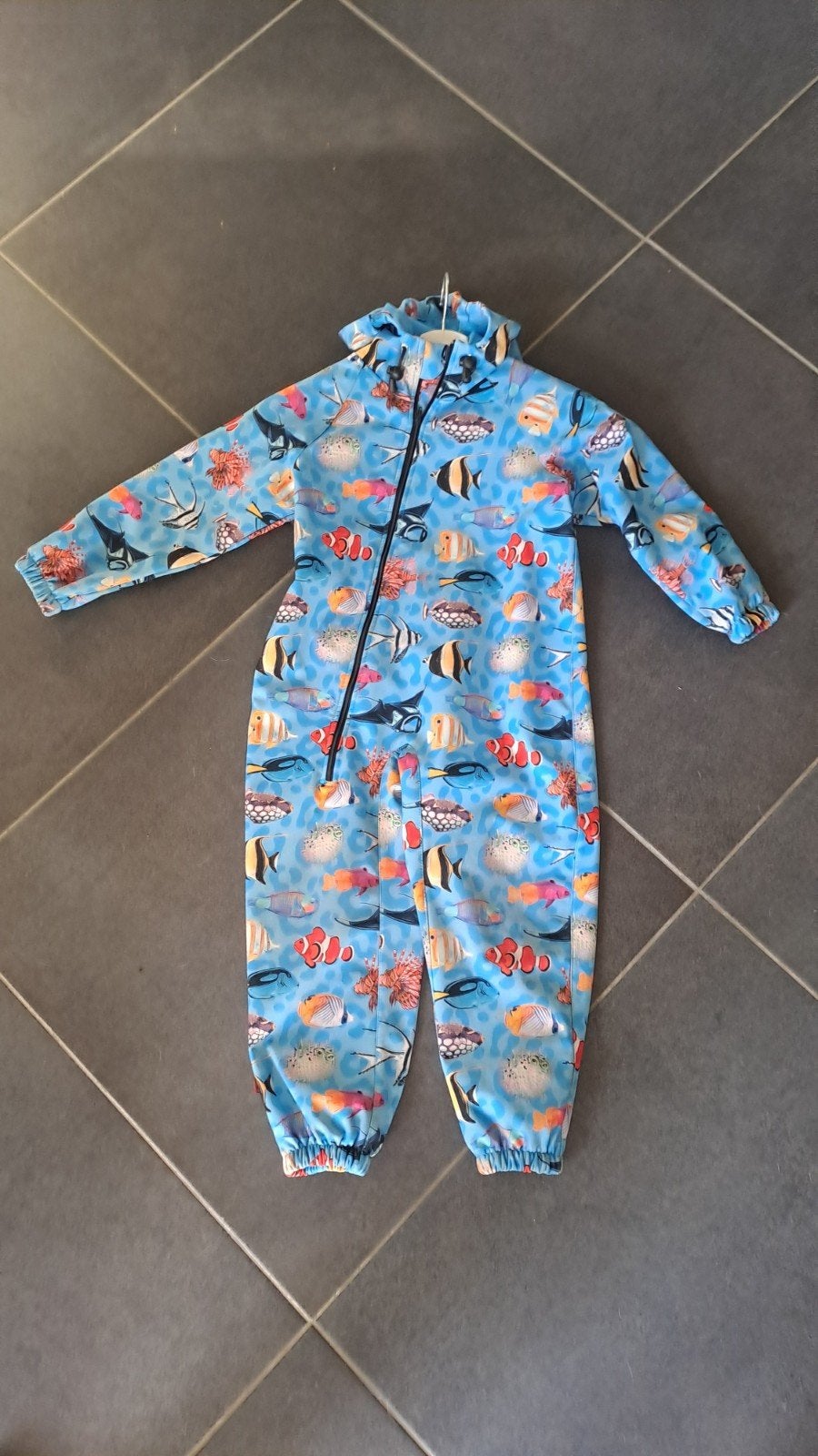 Blauwe Ielm kinderregenoverall met vissenprint, maat 110, IELM, Jongen of Meisje, Ophalen of Verzenden, Overige typen