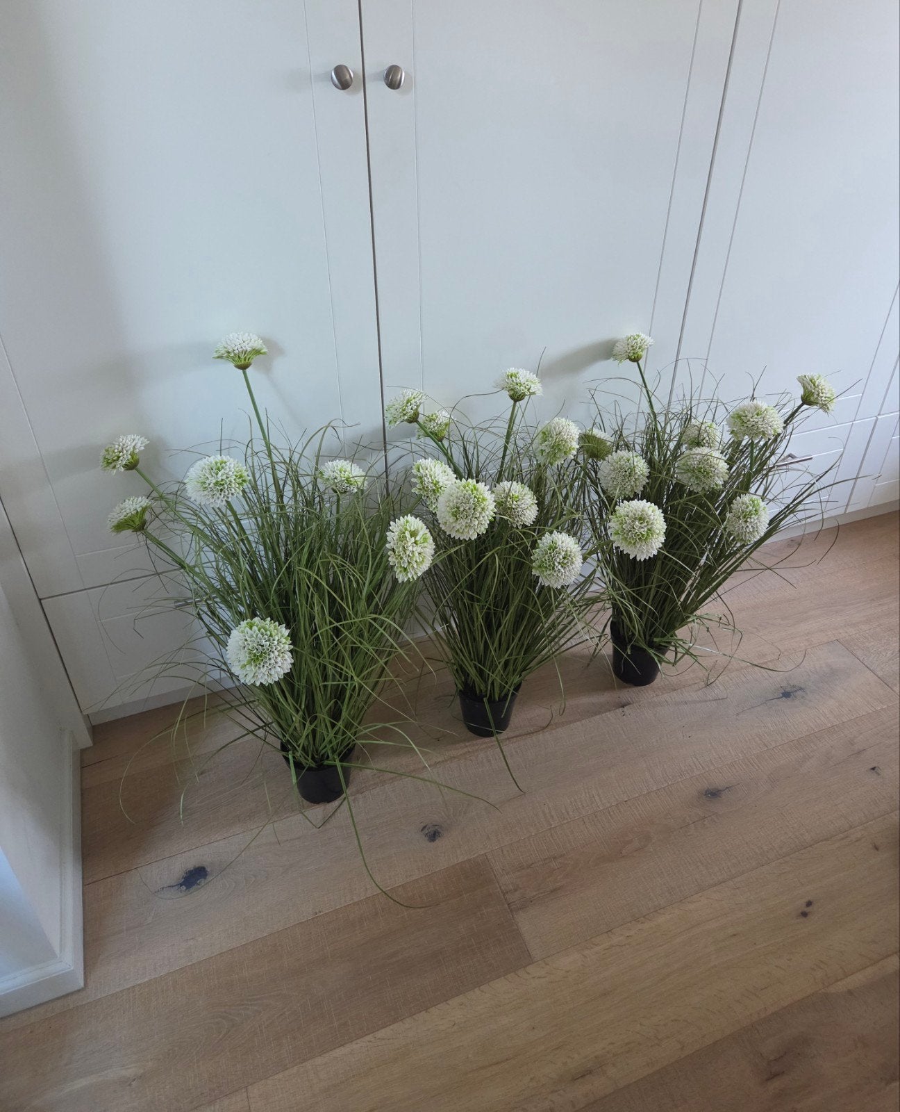 3x Intratuin Kunstplant Siergras met bloem crème / groen., Kunstplant, 82 cm, Ophalen of Verzenden, Zo goed als nieuw