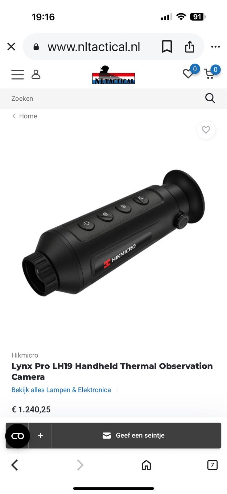 HIKMICRO LYNX LH19 Warmtebeeldcamera Warmtebeeldkijker, Audio, Tv en Foto, Optische apparatuur | Verrekijkers, Ophalen, Zo goed als nieuw