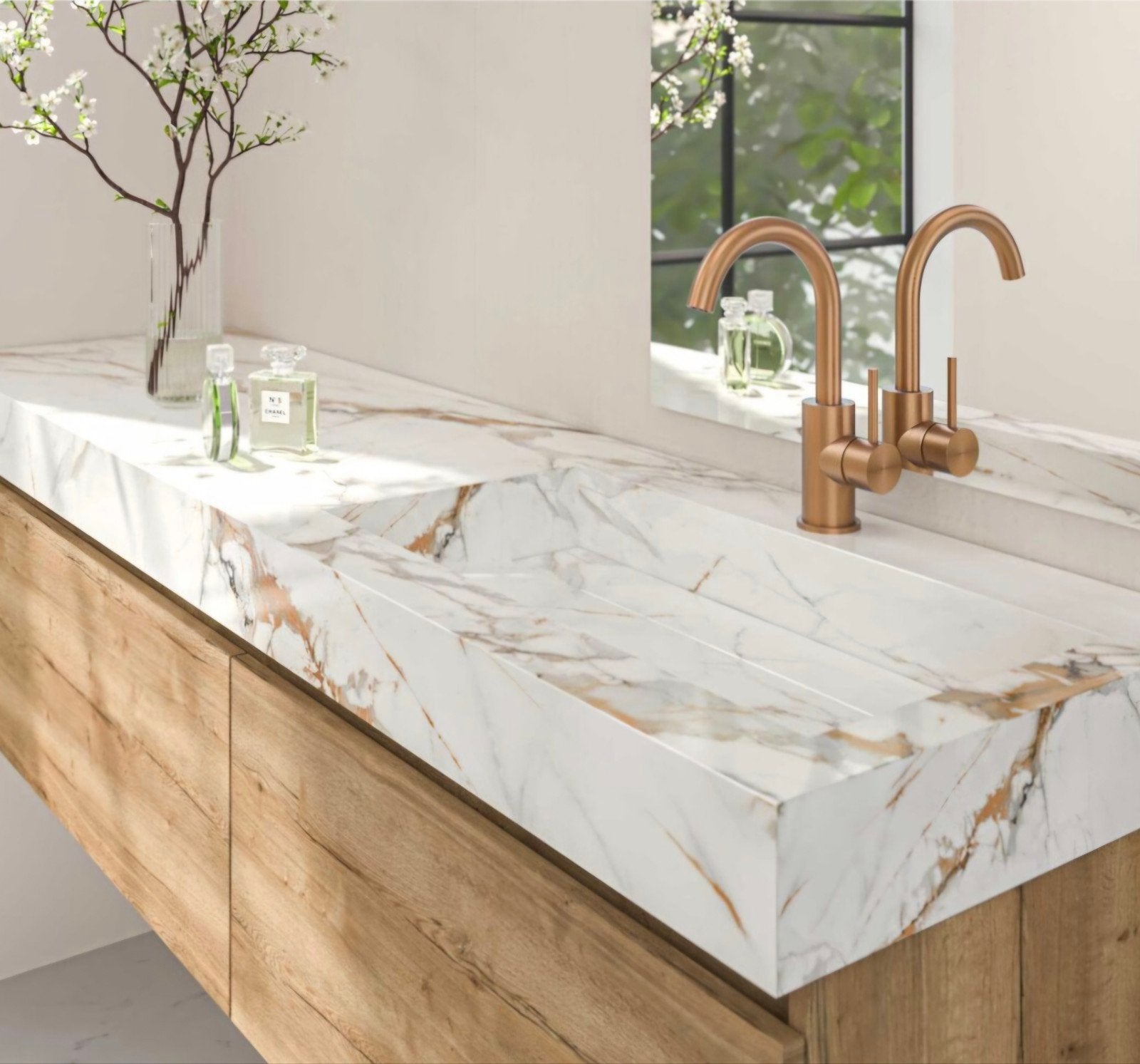 BLISS Cascate keramische wastafel 130x45x13 NIEUW in doos!, Huis en Inrichting, Badkamer | Badkamermeubels, Ophalen, 100 tot 150 cm
