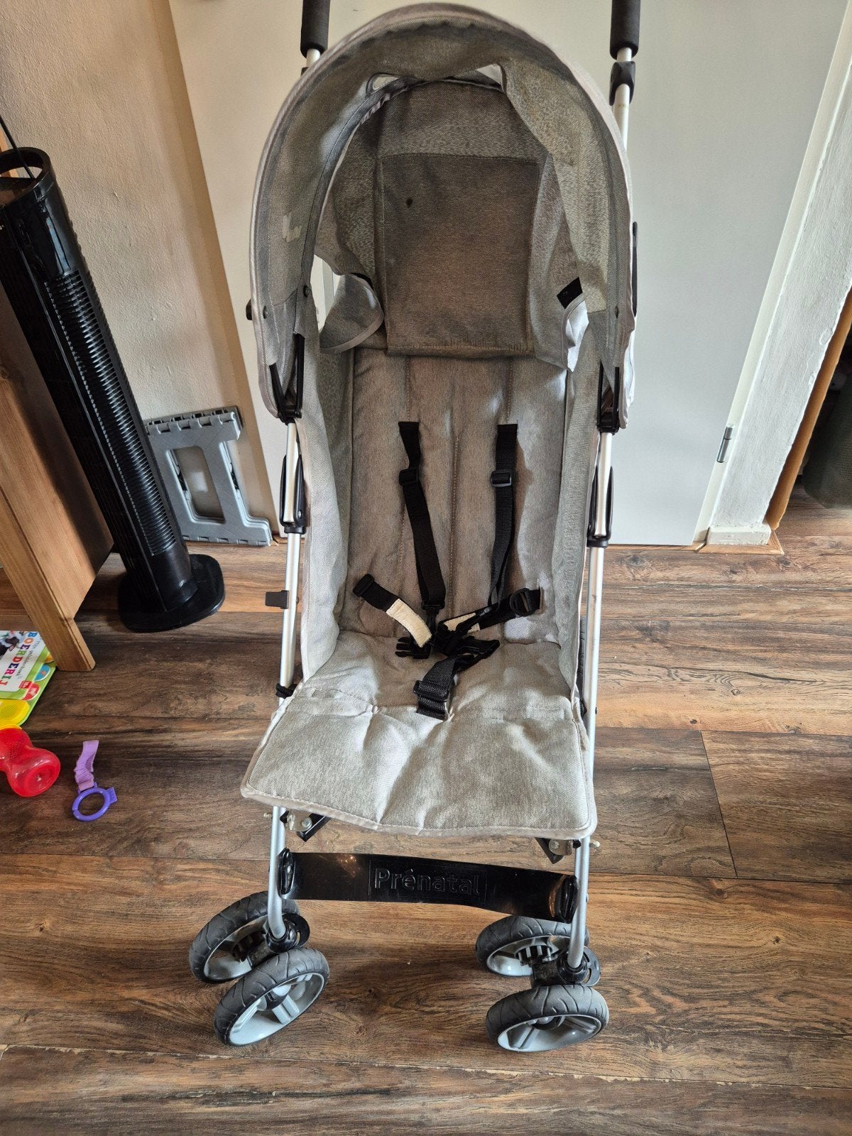 Prenatal buggy met regenhoes - Grijs, Kinderen en Baby's, Buggy's, Ophalen, Gebruikt, Overige merken, Regenhoes