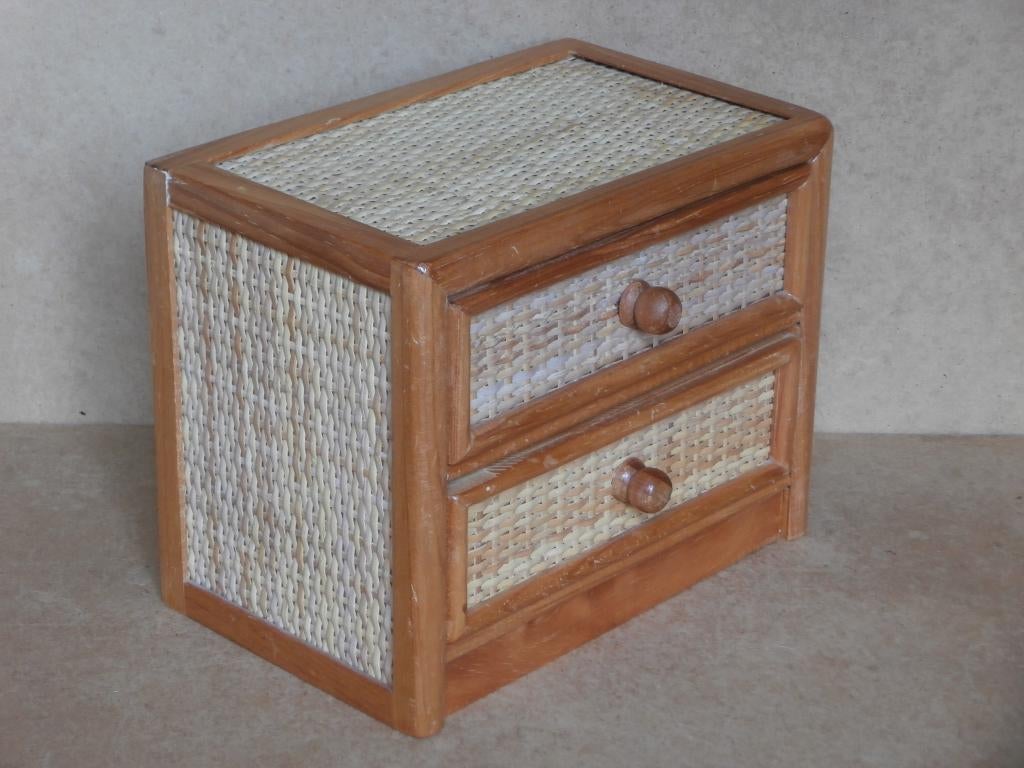 Sieradenkastje riet sieradenkistje ladenkastje houten kastje, Ophalen of Verzenden