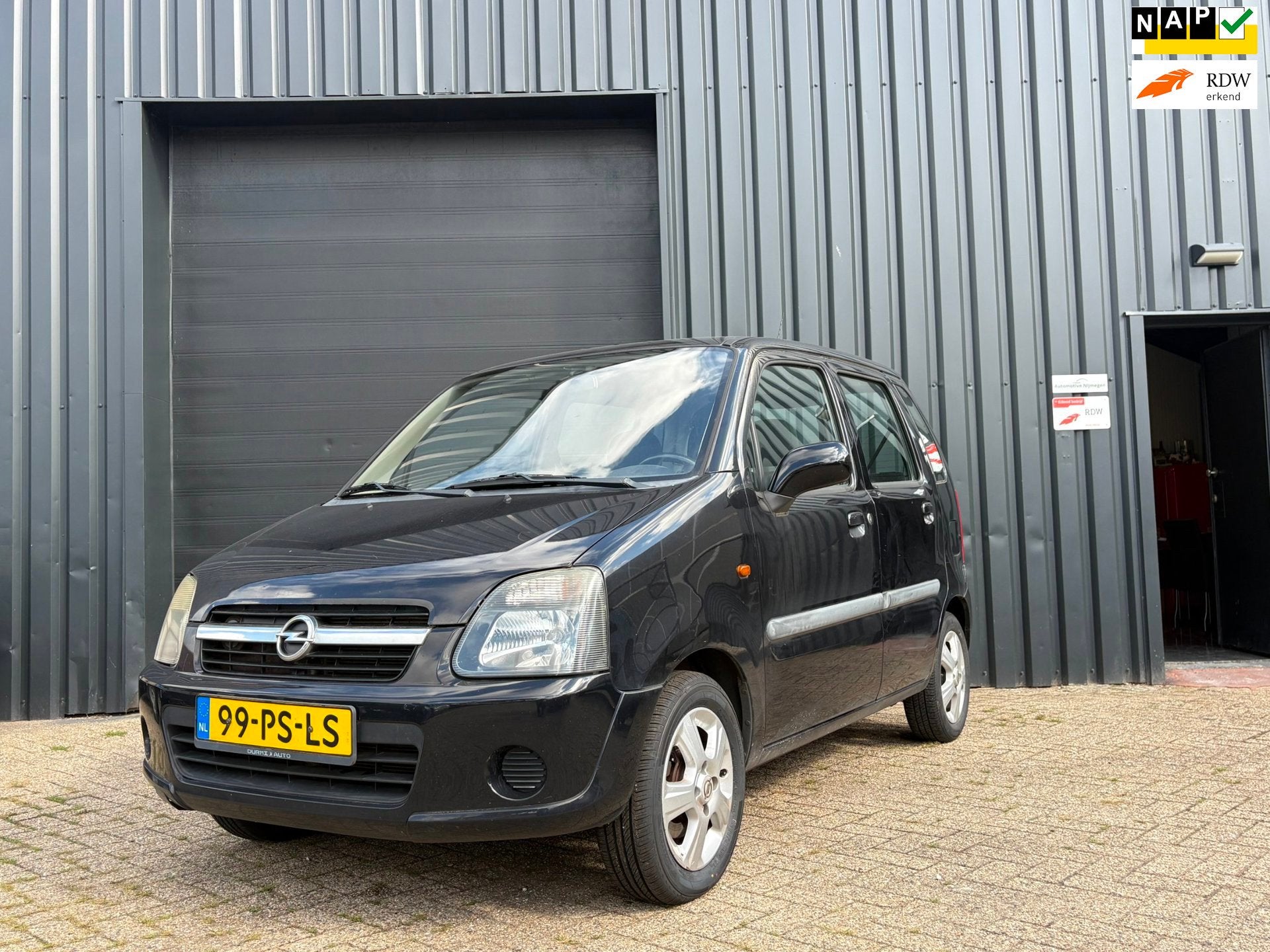 Opel Agila 1.2-16V Maxx-NWE APK-Airco-ORG NL, Voorwielaandrijving, Stof, Zwart, Origineel Nederlands