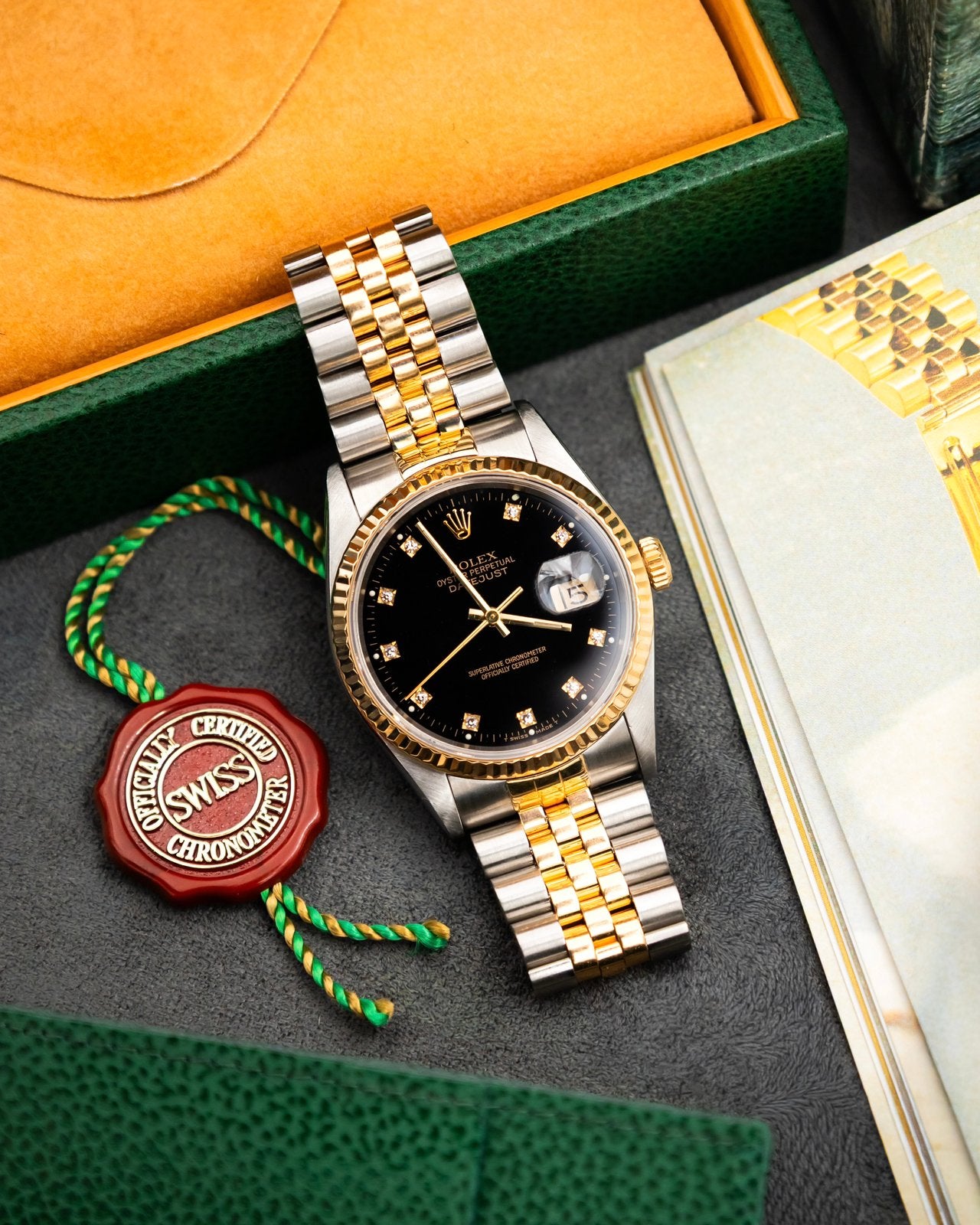 Rolex 16233 Datejust 18k Two-Tone - Factory Diamond Set, Sieraden, Tassen en Uiterlijk, Horloges | Heren, Ophalen, Rolex, Polshorloge