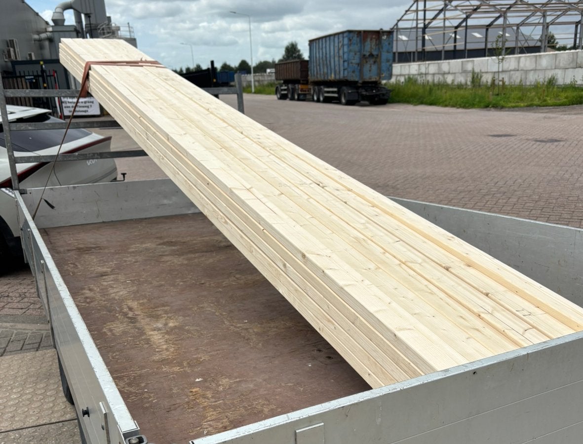 CLS 38x89 5400mm 5,40 meter hout balkhout, Ophalen, 25 tot 50 mm, Nieuw, 300 cm of meer