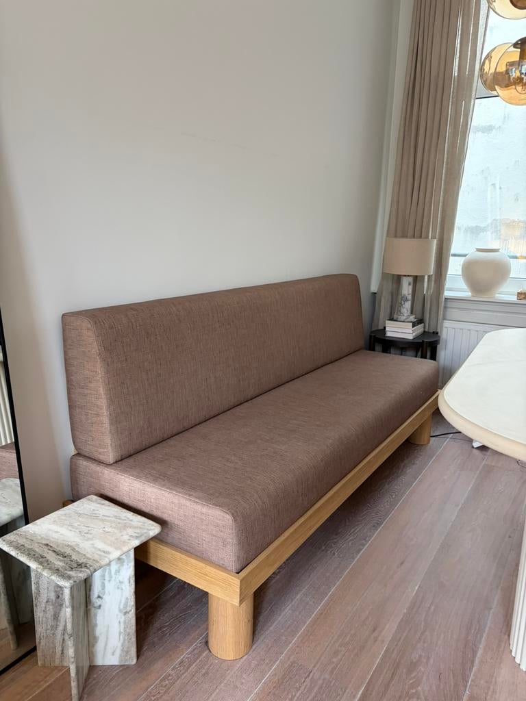 Eetbank wandbank, Huis en Inrichting, Ophalen, 70 cm of minder, Bruin, Tweepersoons