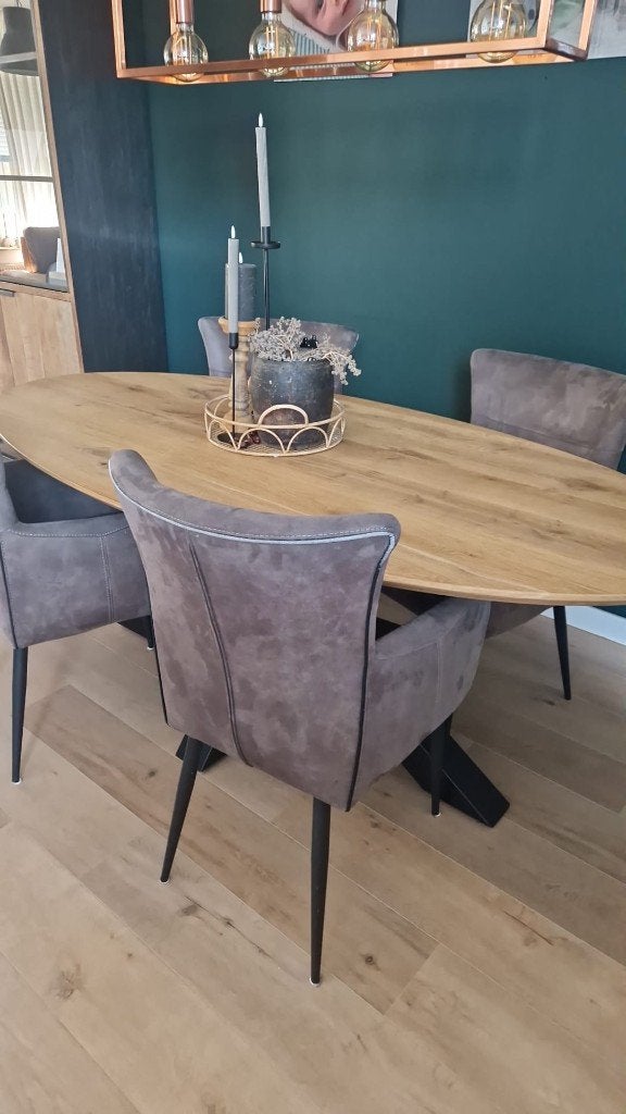 Prachtige Eiken Eettafel Ovaal,200x100Zgan Stoelen optioneel, Ophalen, 100 tot 150 cm, 200 cm of meer, Zo goed als nieuw