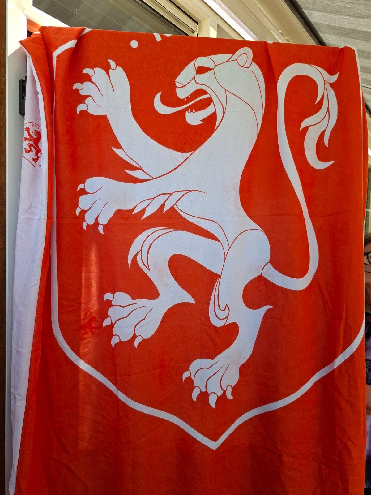 Eenpersoons KNVB Dekbedovertrek - Oranje Leeuw, Ophalen of Verzenden, Gebruikt, Eenpersoons, Dekbedovertrek