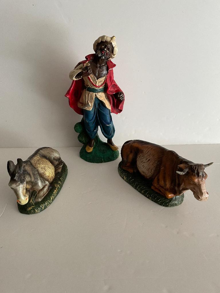Vintage kerststal figuren Papier maché Cartapesta Italy, Ophalen of Verzenden, Gebruikt, Dier